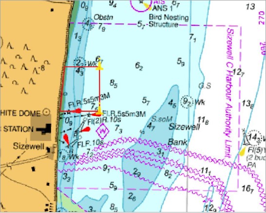 SZC SHA Marine Construction Zone map